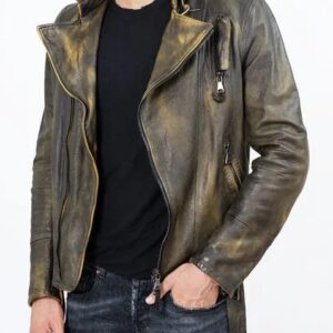Yellow-and-Black-Dyed-Leather-Jacket-Modern-Fashion-front