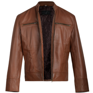 Exclusive Brown Leather Bomber Jacket