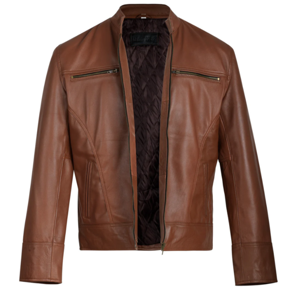 Exclusive-Brown-Leather-Bomber-Jacket-front