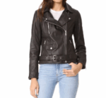 Premium Silvertone Belted Leather Moto Jacket