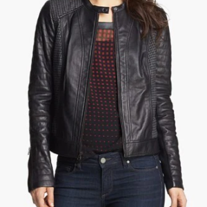 Trendy Distressed Leather Moto Jacket